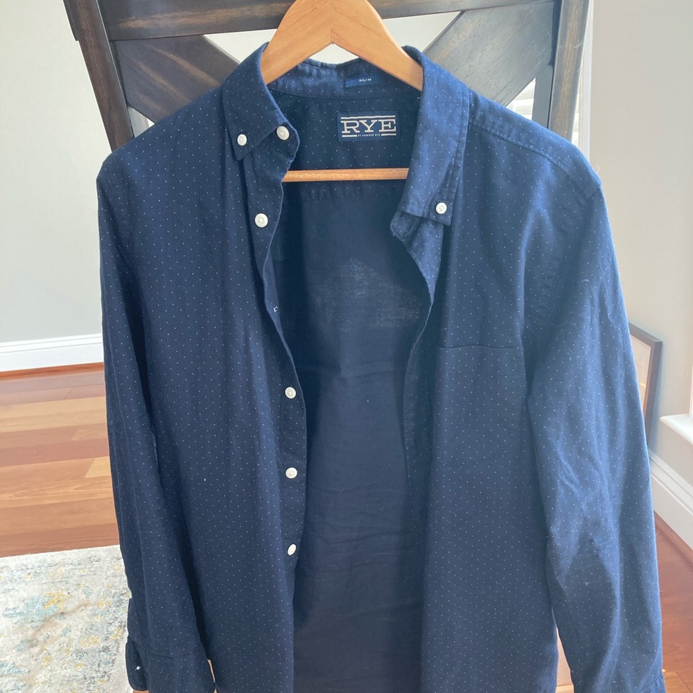 Dark Blue Rye Button Down